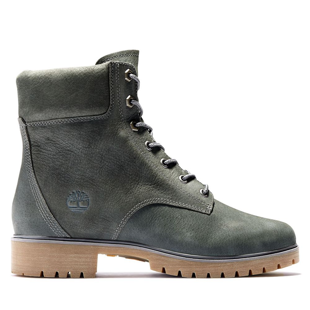 Botas 6-Inch Timberland Argentina Mujer - 6-Inch Jayne Waterproof Cuero - Gris Oscuro - PKLNXG-416